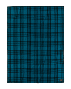 Mackinaw Wool  Blanket - Blue / Black Plaid