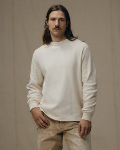 Waffle Knit Thermal Crewneck - Sand