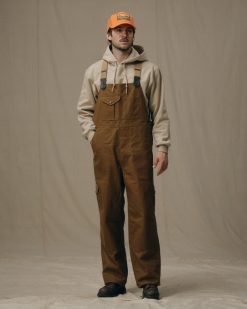 Oil Finish Double Tin Cloth Bibs - Dark Tan