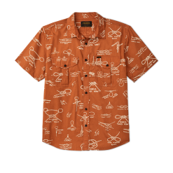 Filson's Washed Short Sleeve Feather Cloth Shirt - Bourbon / Knots